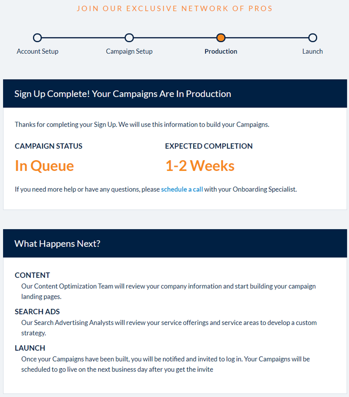 Select Signup - Step 3 - Campaign Production - KB