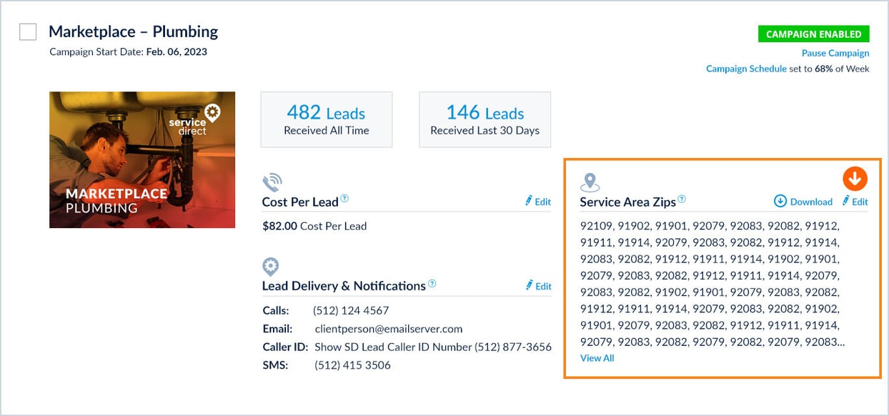 Understanding and Editing Your Service Area