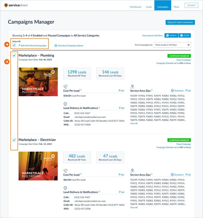 mySD-Campaigns-Manager-v9.2-HomeServices-BulkEditSelect