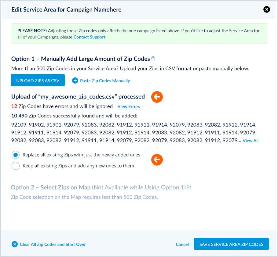 Understanding and Editing Your Service Area
